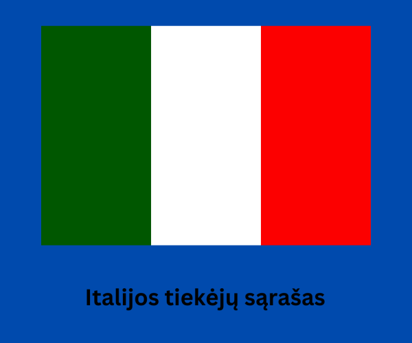 ITALIJOS TIEKĖJŲ SĄRAŠAS
