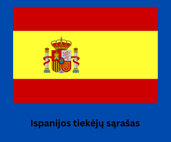 ISPANIJOS TIEKĖJŲ SĄRAŠAS
